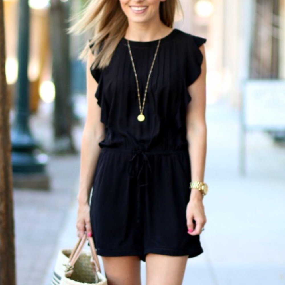 LOFT Black Women's Shorts Romper